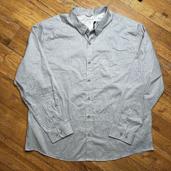 Eddie Bauer Mens Shirt Voyager Flex Long‎ Sleeve Button Up Heather Gray Size XXL - Picture 1 of 8